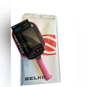 Selkirk SLK Halo Power XL 13mm Raw Carbon Fiber Pickleball Paddle  Pink NWT